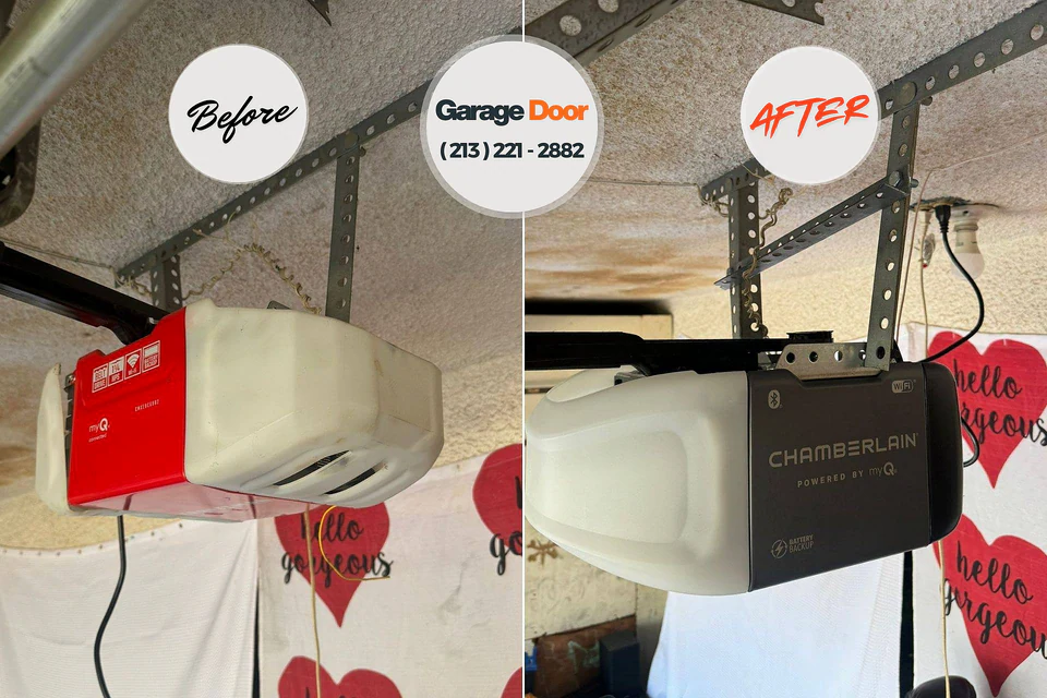 Before and after: garage door repair Blairs, VA